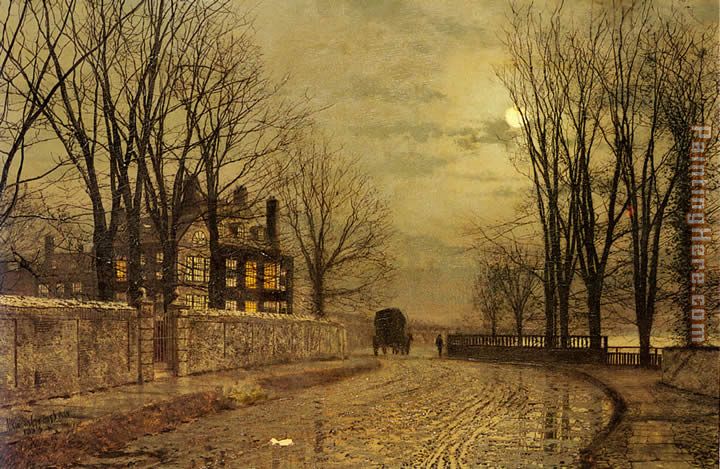 The Turn of the Road painting - John Atkinson Grimshaw The Turn of the Road art painting